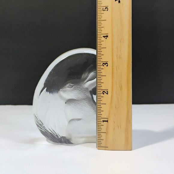 Vintage Lead Crystal Zajecar Sitting Bunny Rabbit Paperweight Figurine Art Glass - Picture 2 of 8